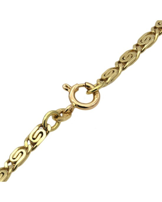 Snail Chain Necklace in Yellow Gold