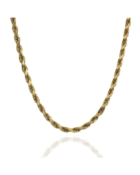 Rope Chain Necklace in Yellow Gold