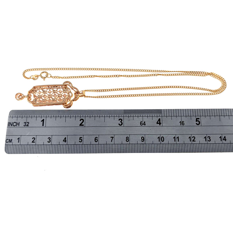Elongated Diamond Drop on Curb Chain