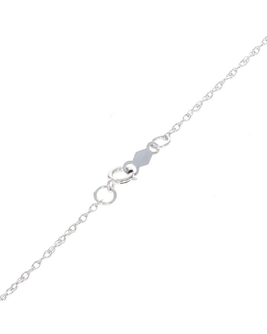 Diamond Elongated Scroll Motif Drop Necklace