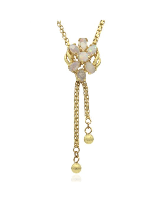 Ethipian Opal Lariat Style Necklace