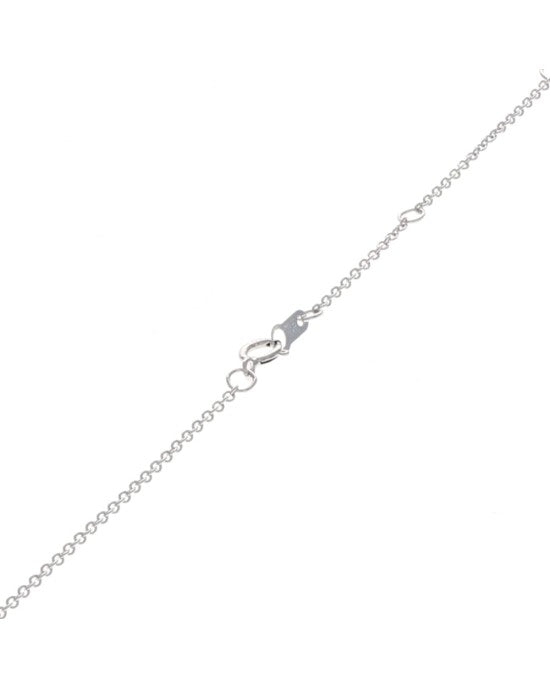 Blue Topaz Swirl Drop Necklace in White Gold