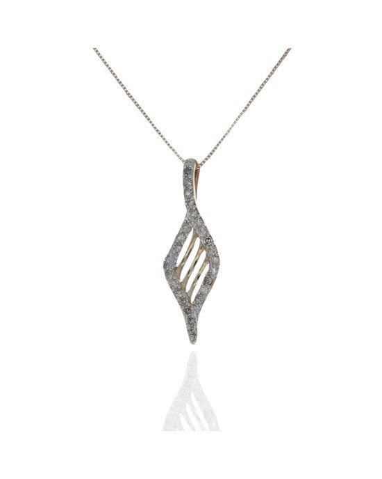 Diamond Bypass Drop Necklace in Yellow Gold