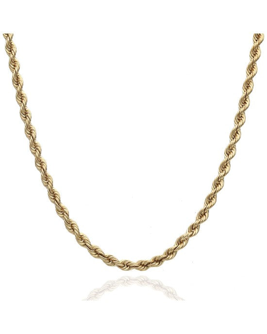 Rope Chain Necklace in Yellow Gold