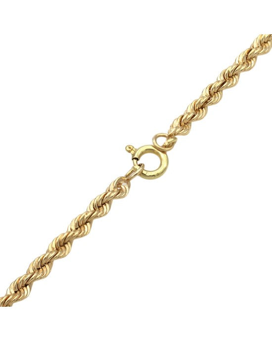 Rope Chain Necklace in Yellow Gold