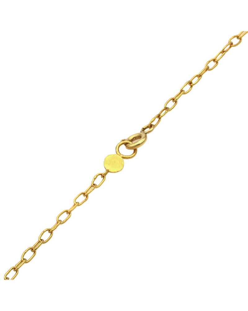 Hammered Swinging Diamond Open Teardrop Necklace in Yellow Gold