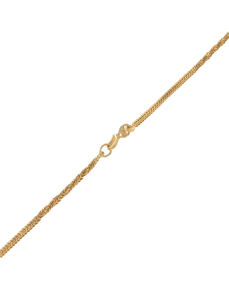 Alternating Twisted Foxtail Chain Necklace in Yellow Gold