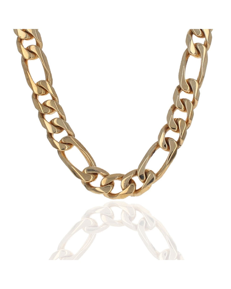 Wide Figaro Link Chain Necklace