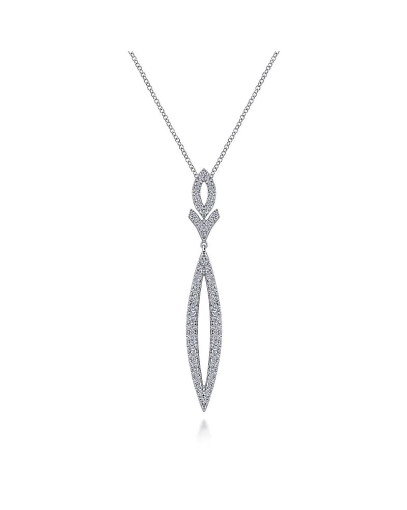 Gabriel & Co. Diamond Oval, Chevron and Marquise Drop Necklace