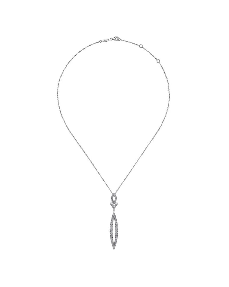 Gabriel & Co. Diamond Oval, Chevron and Marquise Drop Necklace