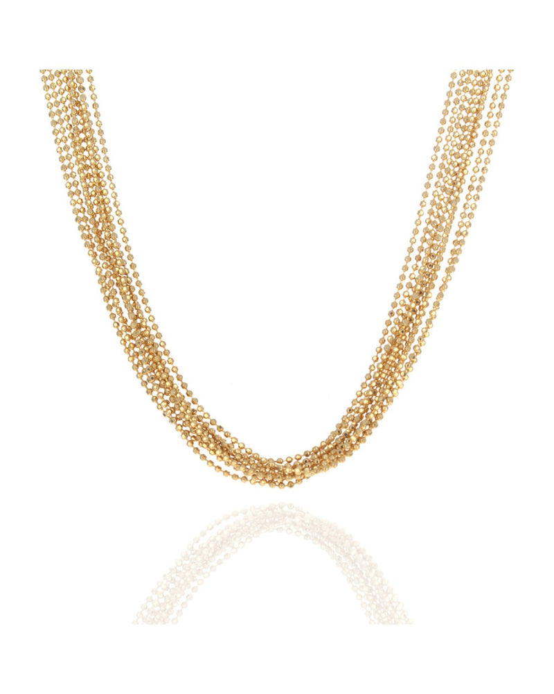 9 Strand Bead Chain Necklace