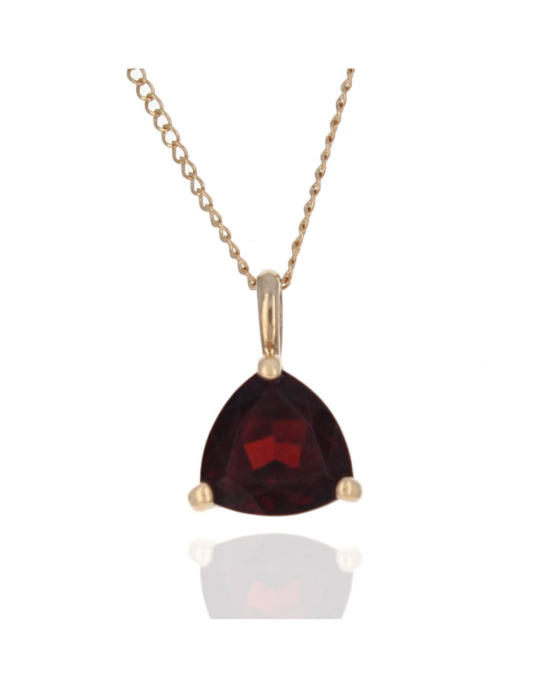 Trillion Garnet Solitaire Drop Necklace