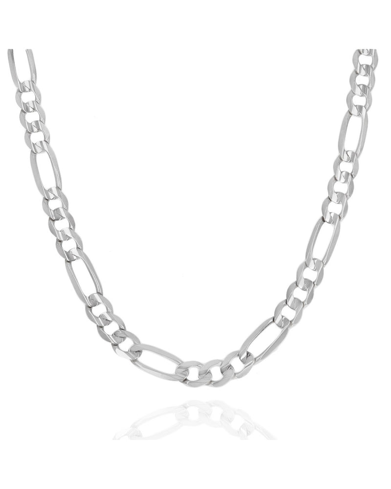 Figaro Chain Necklace in White Gold