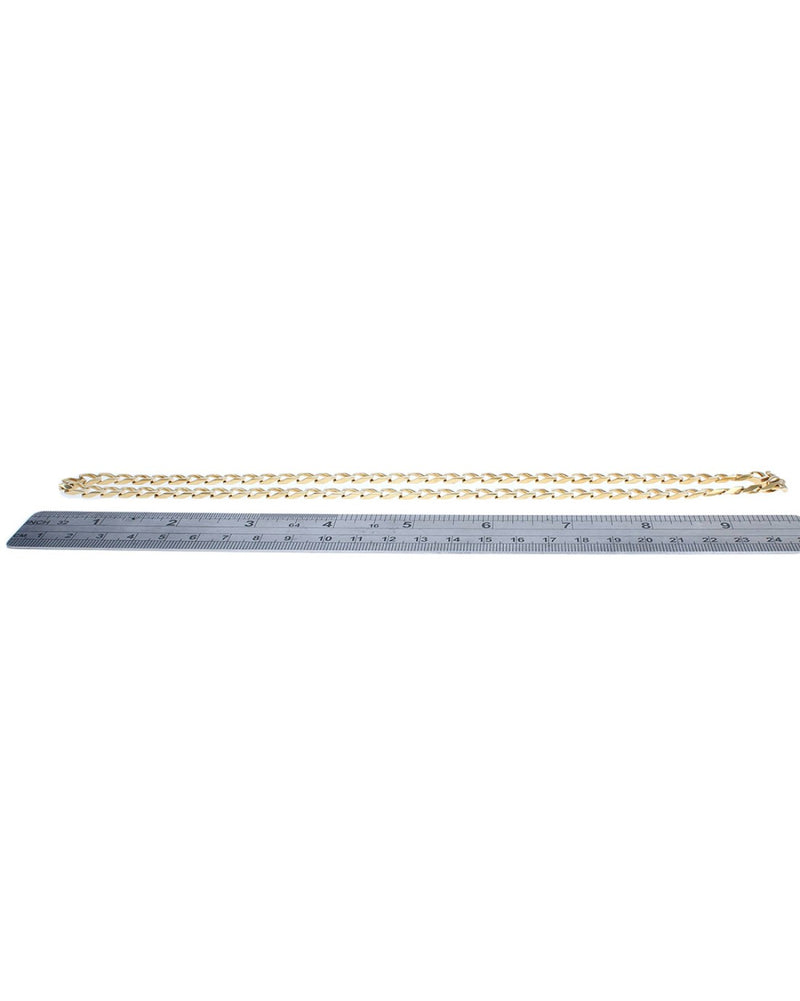 Square Curb Chain Necklace in Yellow Gold