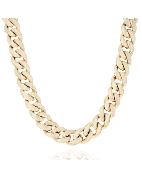 Cuban Link Chain Necklace in Yellow Gold