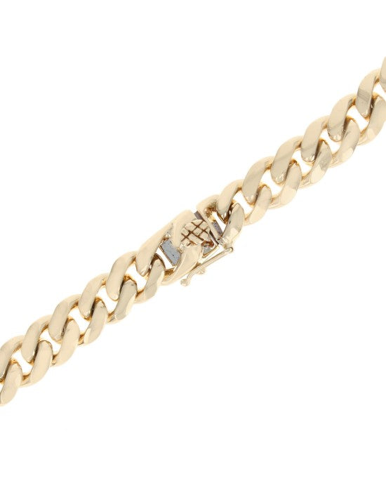 Cuban Link Chain Necklace in Yellow Gold