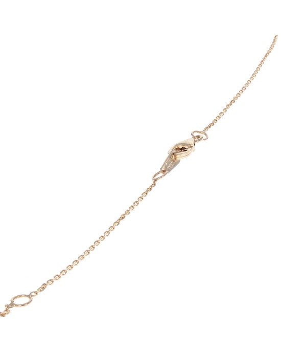 Diamond Intertwined Open Circle Drop Necklace in Yellow Gold