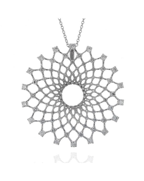 EFFY Diamond Lattice Drop Necklace in White Gold