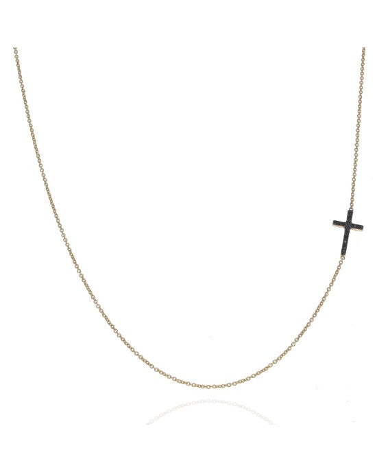 Zoe Chicco Itty Bitty Cross Cable Necklace