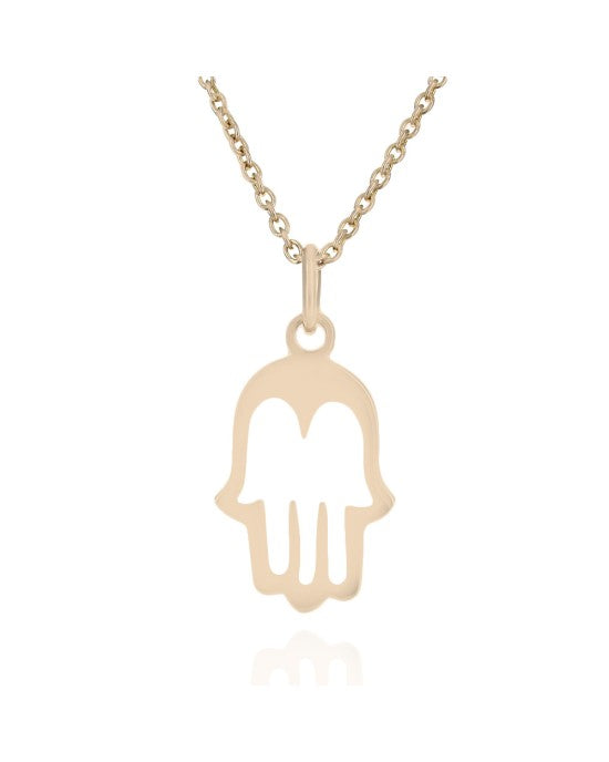 Open Hamsa on Cable Chain Necklace