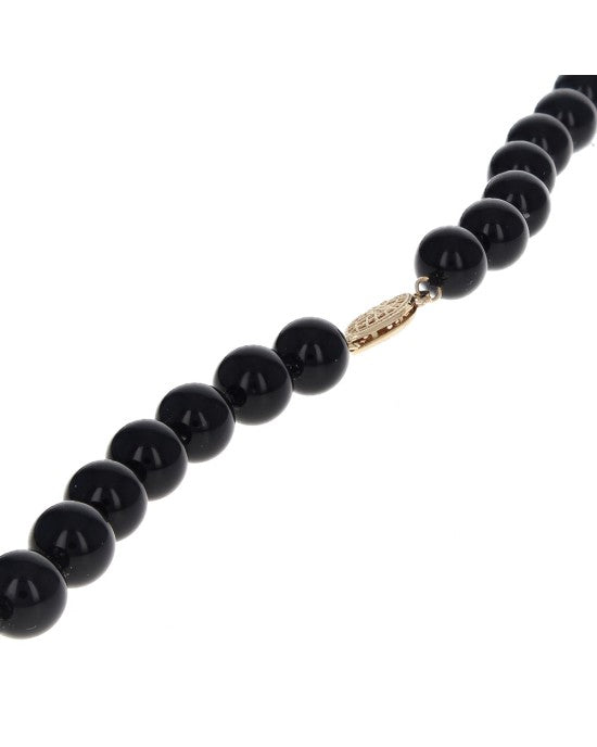 Black Onyx and Gold Bead Necklace