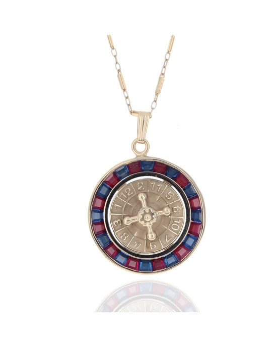 Roulette Wheel on Chain Necklace