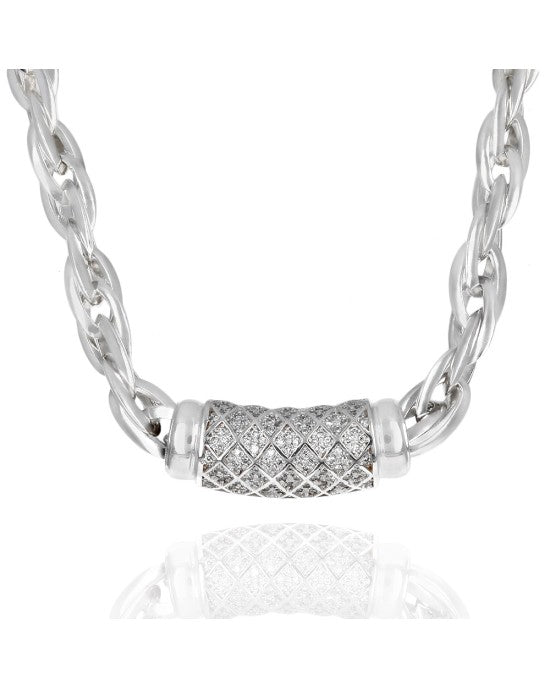 Michael Dawkins Diamond Tubular Enhancer Pendant Toggle Necklace