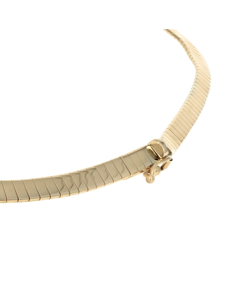 Diamond Station Omega Chain Necklace in Yellow Gold