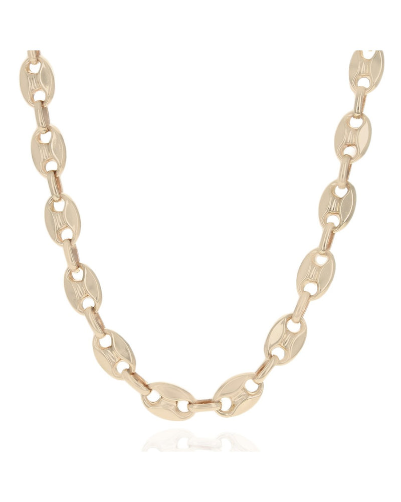 Puffed Mariner Link Chain in Yellow Gold