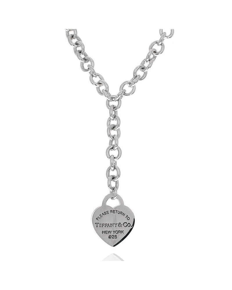 Return to Tiffany Heart Charm Lariat Necklace in Sterling Silver