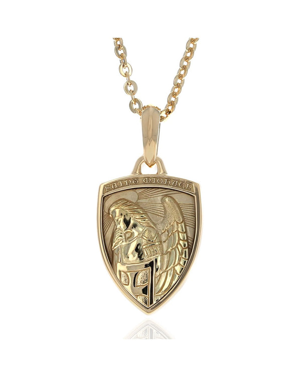 David Yurman Saint Michael Amulet Necklace in Yellow Gold