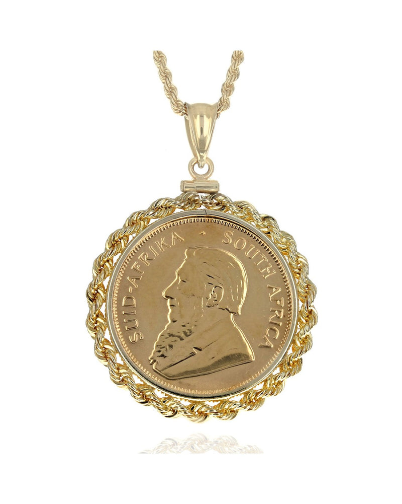 1932 1/2 Ounce Krugerrand Drop Necklace in Yellow Gold