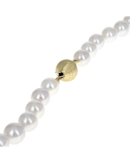 Akoya Pearl Necklace with Wasp Nest Ball Clasp