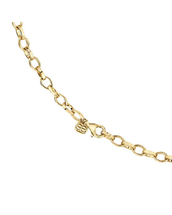 Sydney Evan Oval Link Necklace with Diamond Station