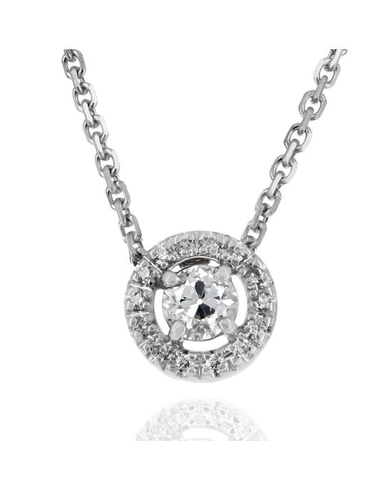 Diamond Halo Drop on Cable Chain