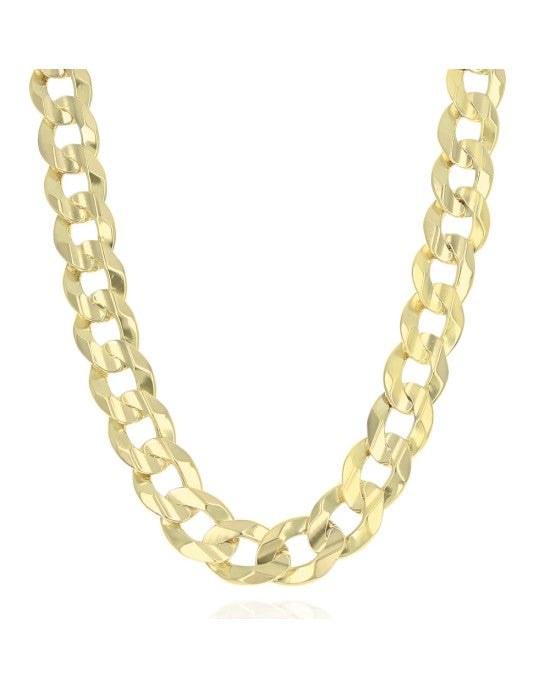 Curb Link Chain Necklace in Gold