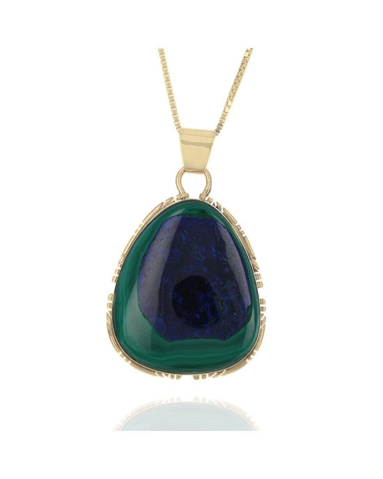 Azure Malachite Pendant on Box Chain