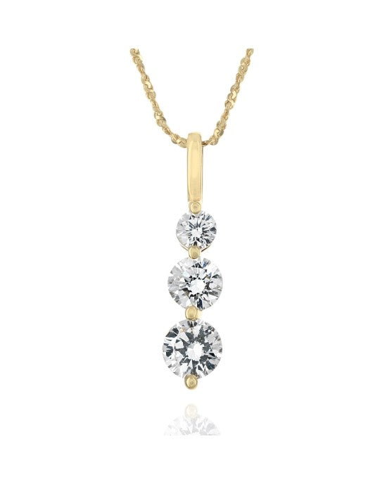 Graduated 3 Diamond Drop Necklace