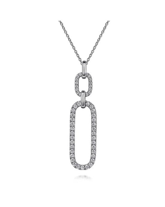 Gabriel & Co. Lusson Collection Diamond Oval Link Drop Necklace