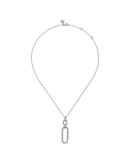 Gabriel & Co. Lusson Collection Diamond Oval Link Drop Necklace