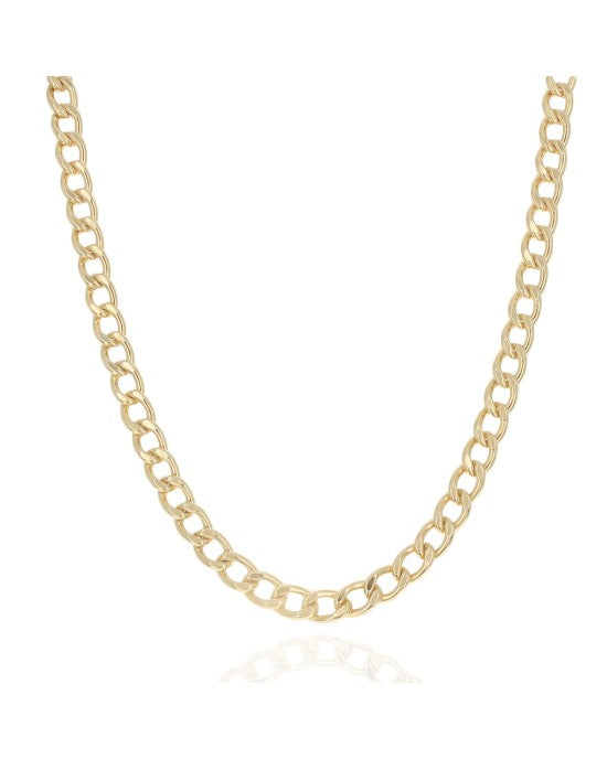 Curb Chain Necklace in Yellow Gold