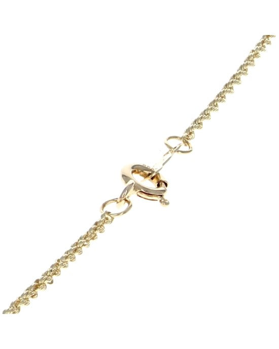 Diamond Fluted Open Heart Drop Necklace in Yellow Gold