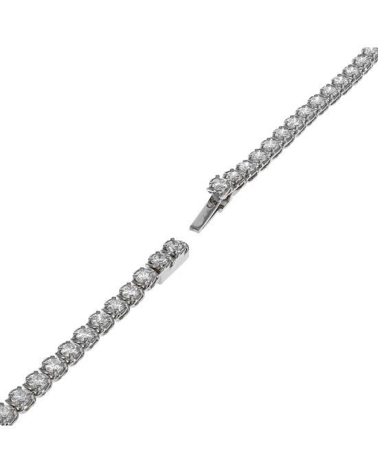 A. Link Round Brilliant Diamond Inline Necklace