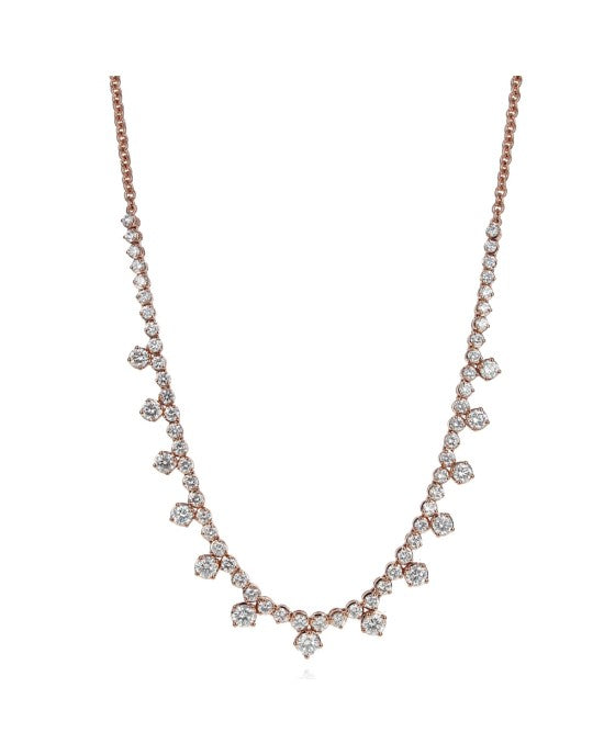 A. Link Round Brilliant Diamond Drop Station Necklace