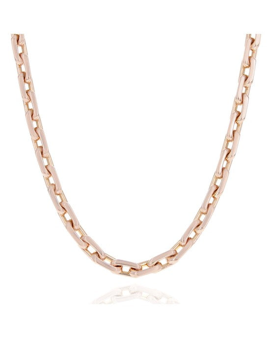 Elongated Cable Chain Necklace in Rose Gold