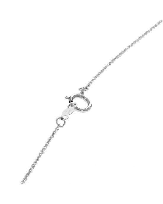 Diamond V Drop Necklace in White Gold