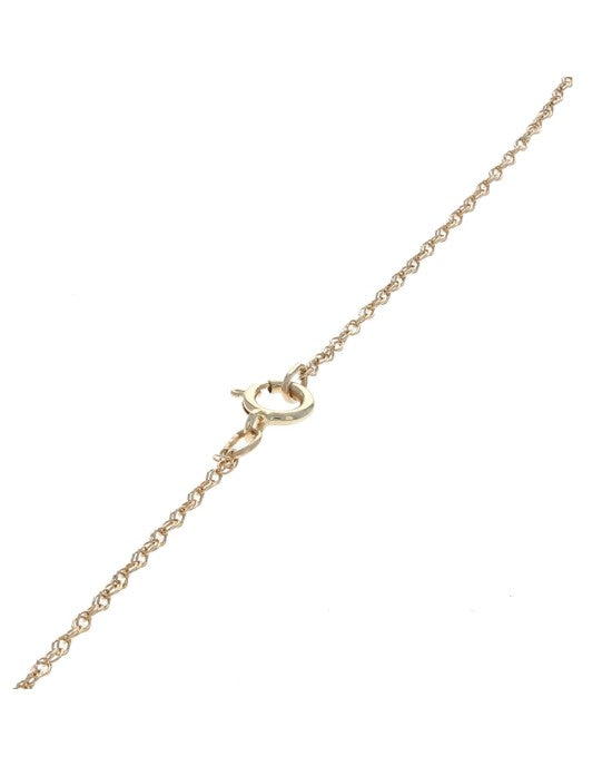 Diamond Open Ribbon Heart Drop Necklace in Yellow Gold