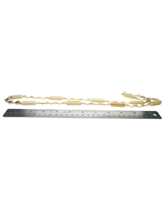 Alternating Gold Diska nd Bone Tile Necklace