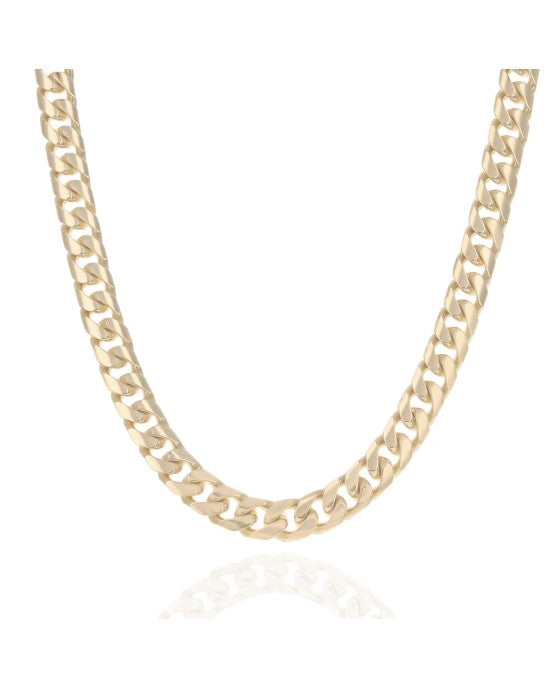 Cuban Link Chain Necklace in Yellow Gold