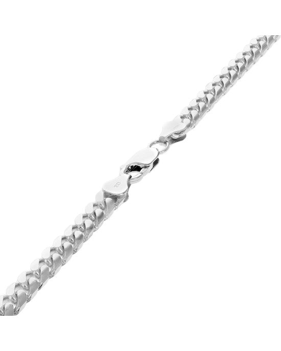 Curb Link Chain Necklace in White Gold